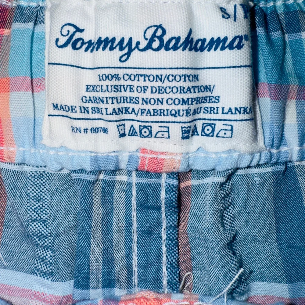Tommy‎ Bahama Mens Small Plaid Cotton Boxers Shorts NWT Red White Blue